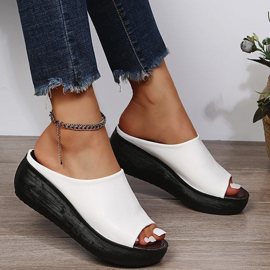 Damen Plateau-Sandalen mit offenem Zehenbereich und rutschfester Sohle EB