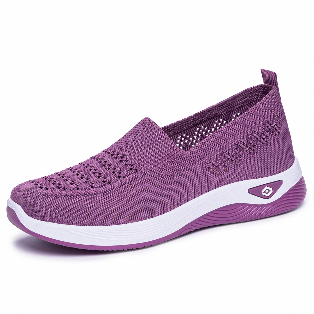 Damen nan nahtloser atmungsaktiver Strick-Slip-On Comfort-Walking-Schuh EB
