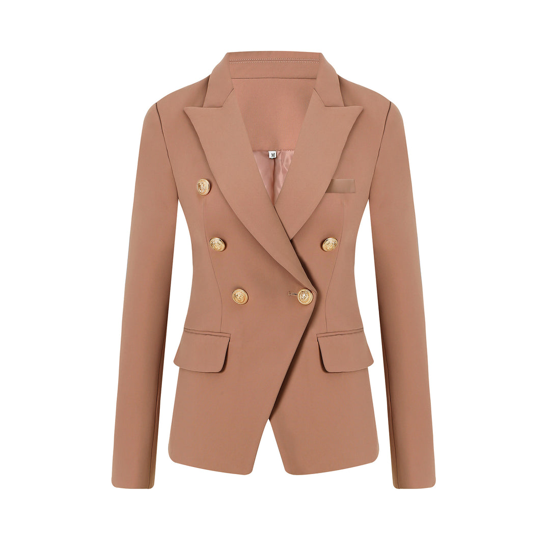 Damen Elegante Doppelreihige Blazerjacke mit goldenen Knöpfen EB