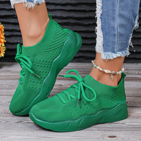 Damen atmungsaktive Slip-On Sportschuhe mit flexiblem Obermaterial EB