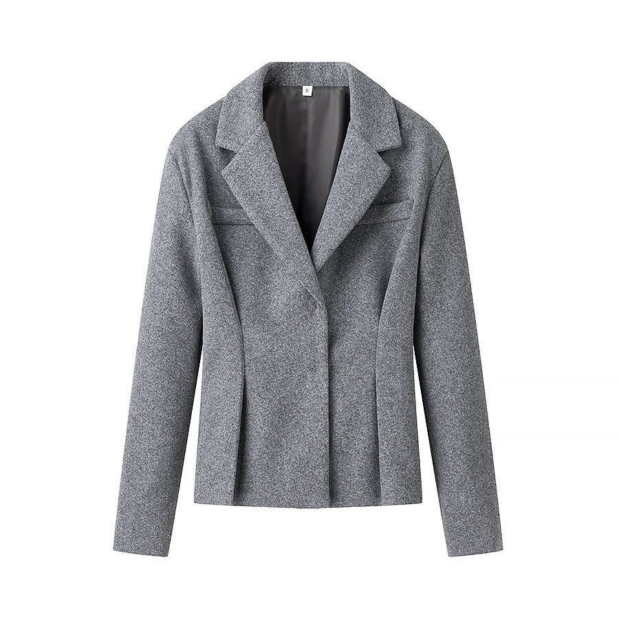 Damen elegantes Blazer- und Rock-Ensemble mit strukturiertem Design EB
