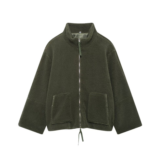 Damen Fleecejacke mit hohem Kragen und Reißverschluss EB