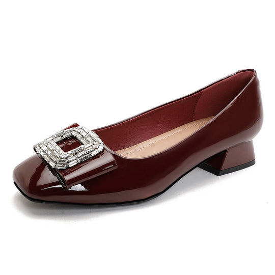 Damen Elegante Ballerinas mit funkelnder Schmuckschnalle EB