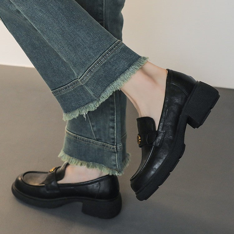 Damen Komfortable Mokassin-Lauflernschuhe mit modischer Schnallen-Applikation EB
