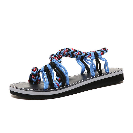 Damen Freizeit-Sandalen mit kunstvoll geflochtenem Riemen-Design EB