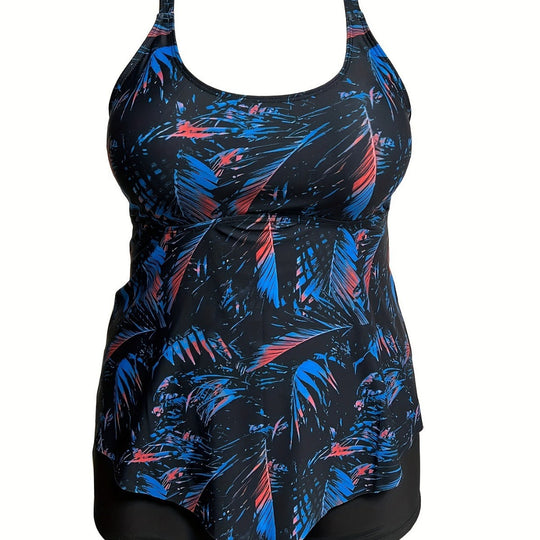 Damen Tankini-Oberteil mit fließendem Schnitt und hochwertigem floralem Design EB