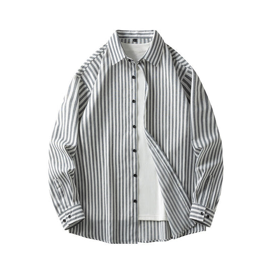 Herren Langarmhemd mit elegantem Streifenmuster und bequemen Passform EB