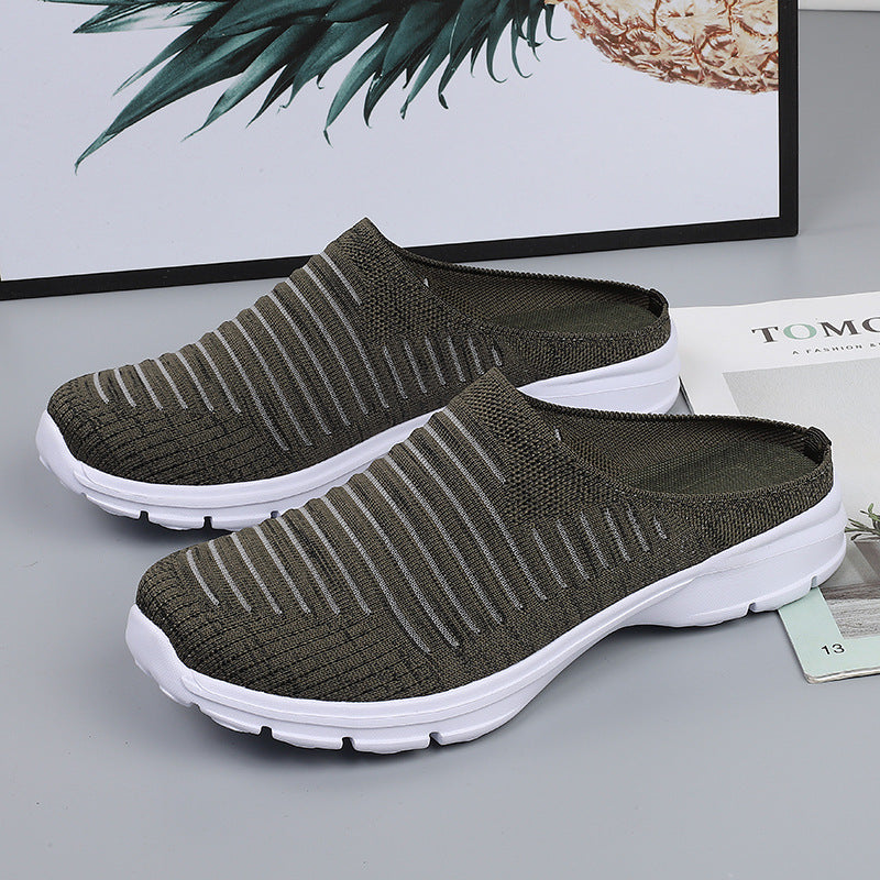 Damen nan gestrickter Schlupf-Clog mit stoßdämpfender EVA-Zwischensohle und ergonomischer Fersenstütze EB
