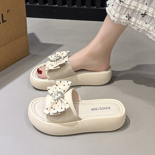 Damen elegante Plateau-Sandalen mit Schleifenverzierung EB