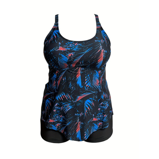 Damen Tankini mit verspieltem Rüschendesign und hohem Taillenslip EB