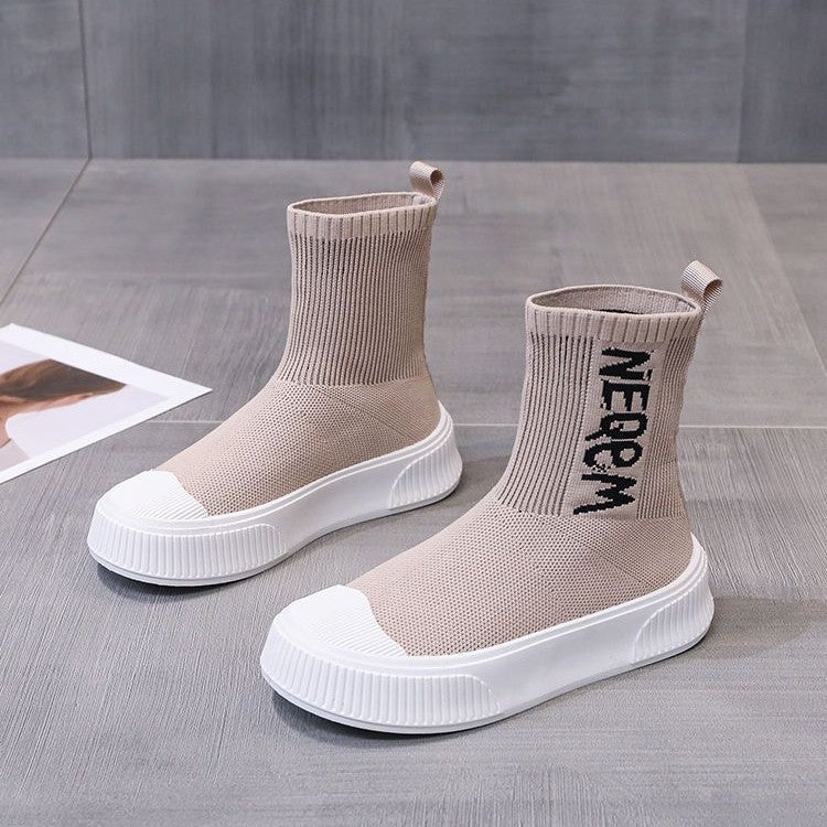 Damen modische Sockensneaker mit elastischem Schaft und modernem Design EB