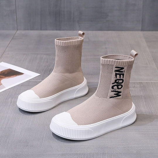 Damen modische Sockensneaker mit elastischem Schaft und modernem Design EB