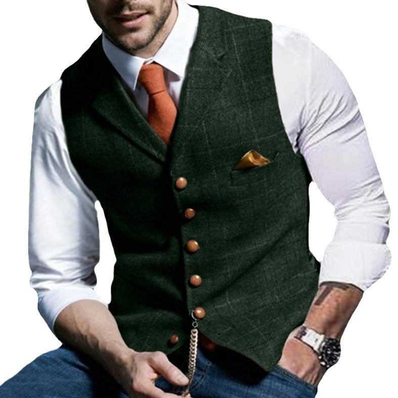Herren stilvolle elegante Weste mit feinem Stoff EB
