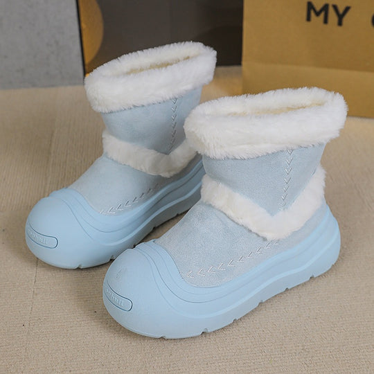 Damen gefütterte Winterboots mit hochwertigem Kunstfellkragen und rutschfester Sohle EB