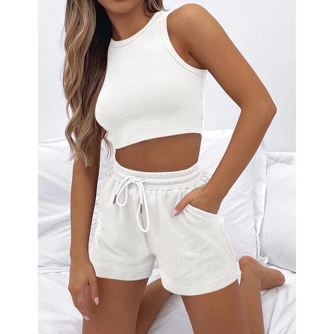 Damen hochwertiges Sport-Set mit Racerback-Top und Shorts EB