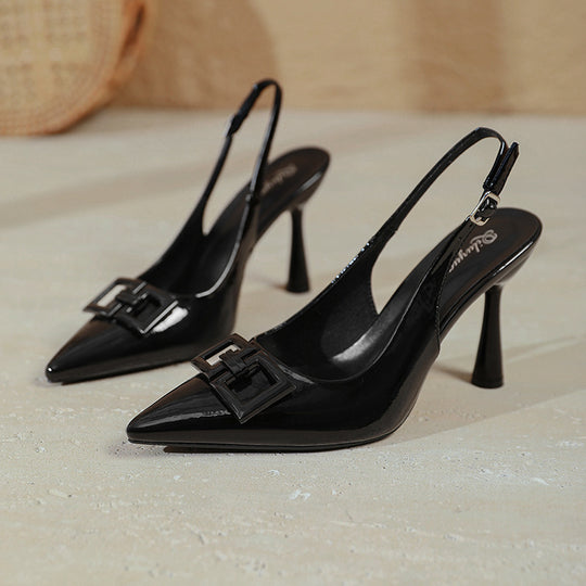 Damen Slingback-Pumps mit elegantem Verstellriemen und modischem Glanz EB
