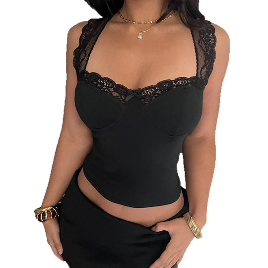 Damen Spitzen-Camisole mit elegantem Schnitt und verspielten Details EB