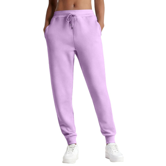Damen nan schmale High‑Waist Sweat-Jogginghose mit hohem Komfortbund, verstellbarem Kordelzug und elastischen Knöchelbündchen EB
