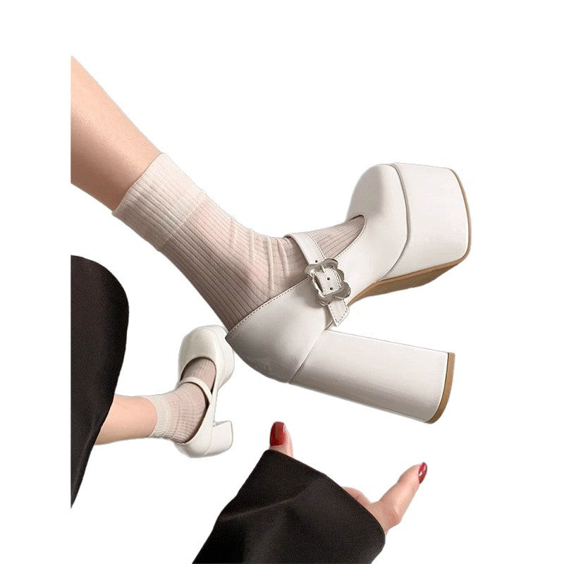 Damen Plattform Pumps mit eleganter Schnalle EB