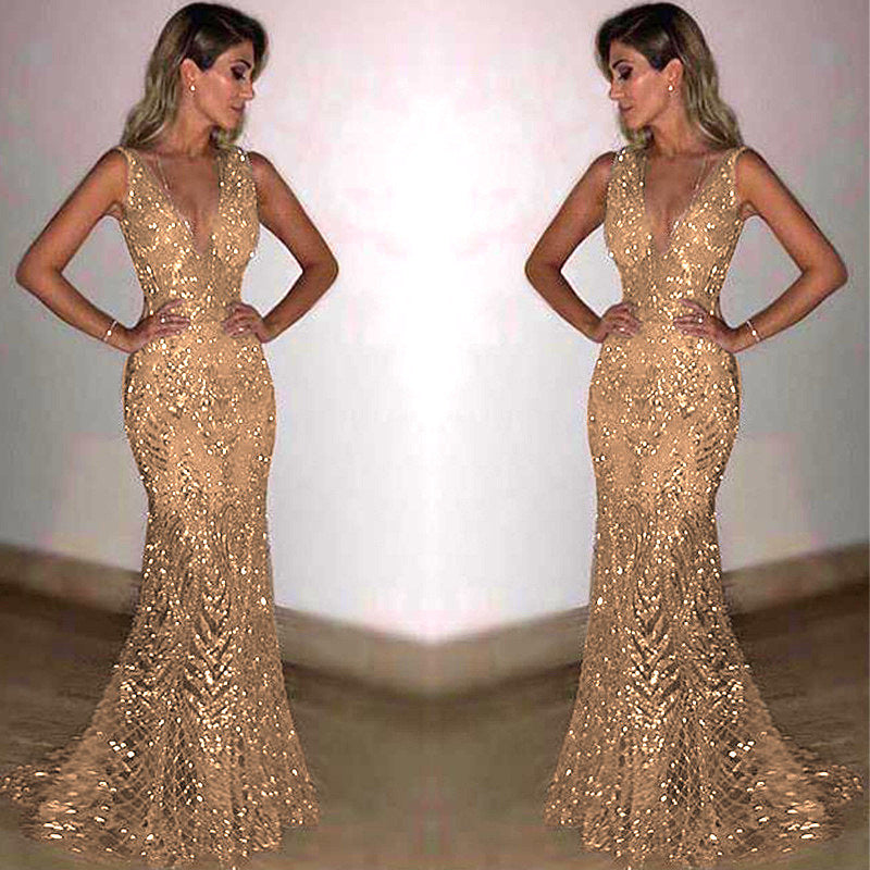 Damen Elegantes Abendkleid mit schimmernden Pailletten und figurbetontem Schnitt EB