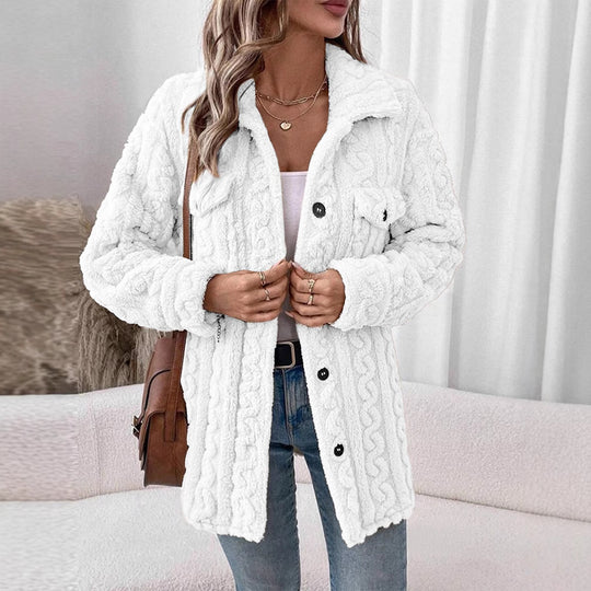 Damen Strickjacke mit Struktur und aufgesetzten Taschen EB