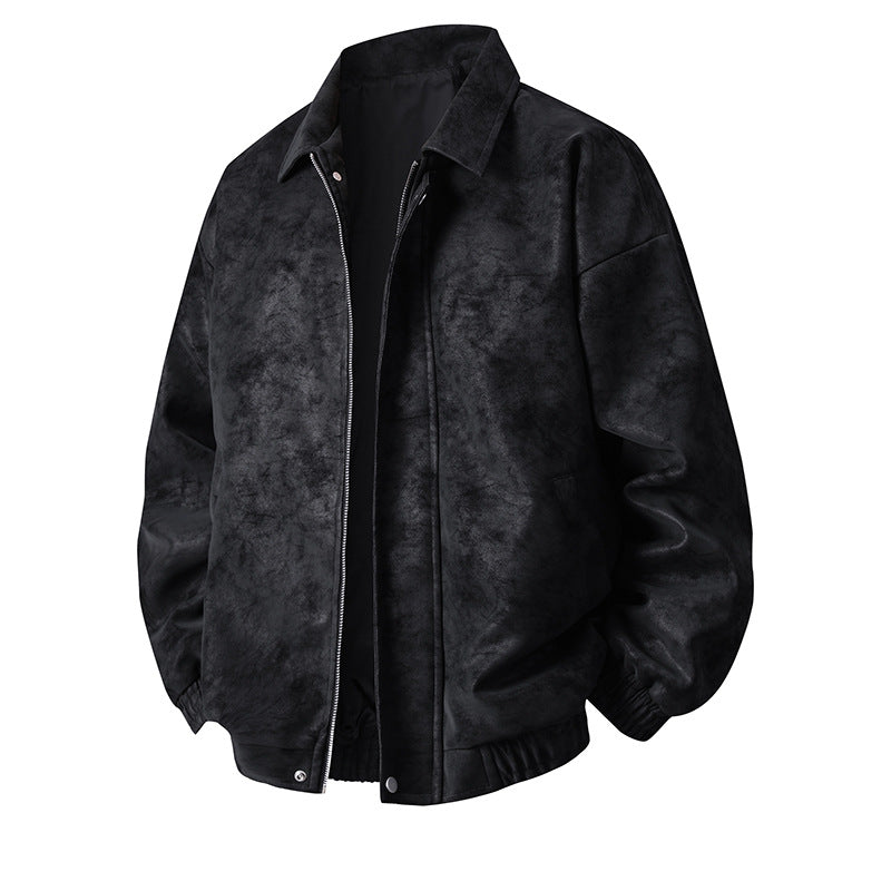 Herren Kunstleder-Bomberjacke mit lässigem Schnitt und praktischen Taschen EB
