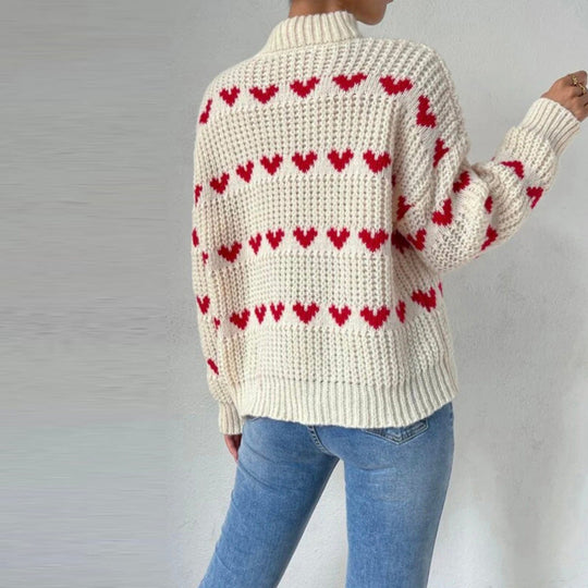 EB | Herzstrickpullover Mit Romantischem Stil