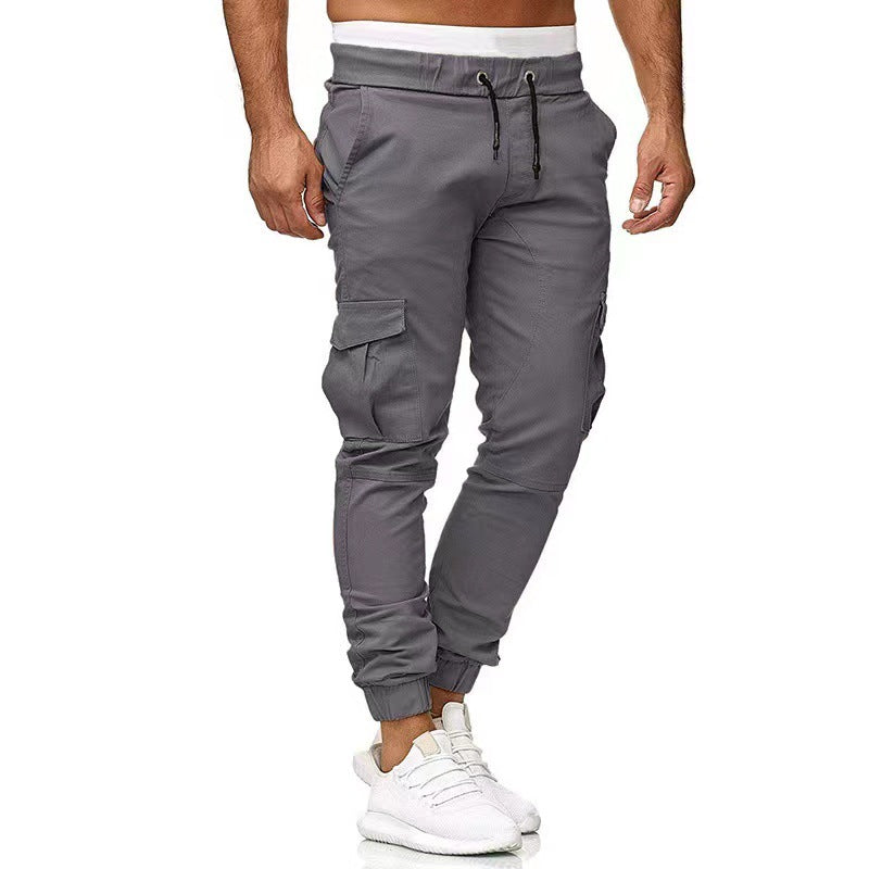 Herren nan taktische Cargo-Jogger mit Tunnelzug, elastischen Bündchen und Mehrfach-Taschen EB