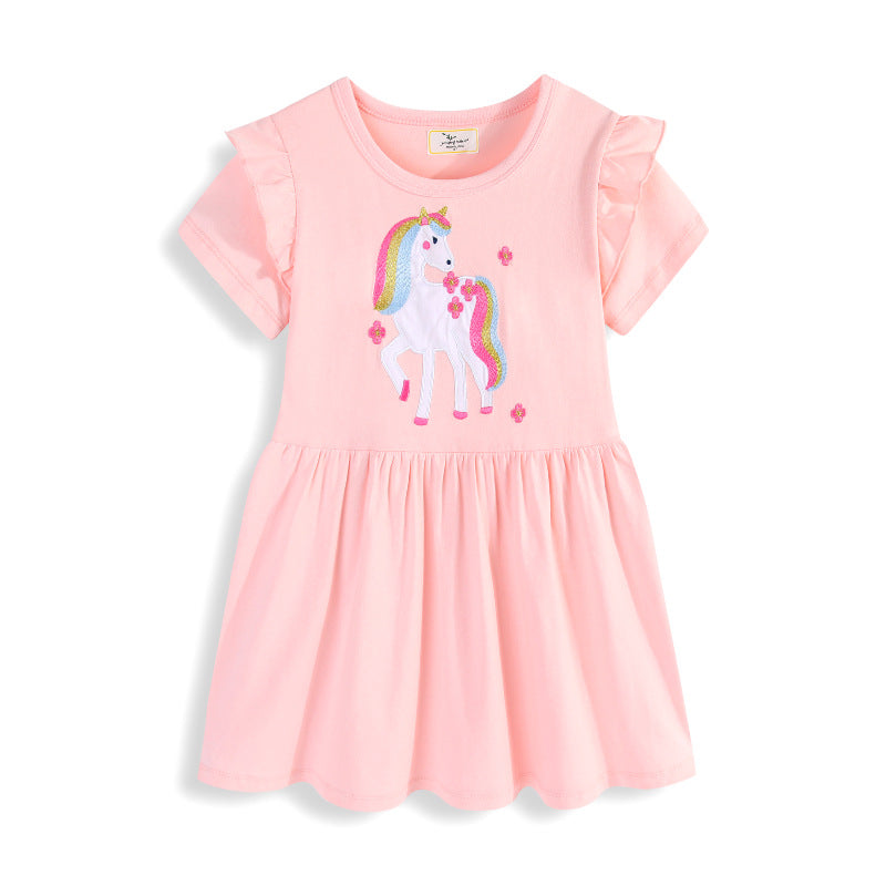 Mädchen Tüllkleid mit niedlichem Einhornmotiv EB