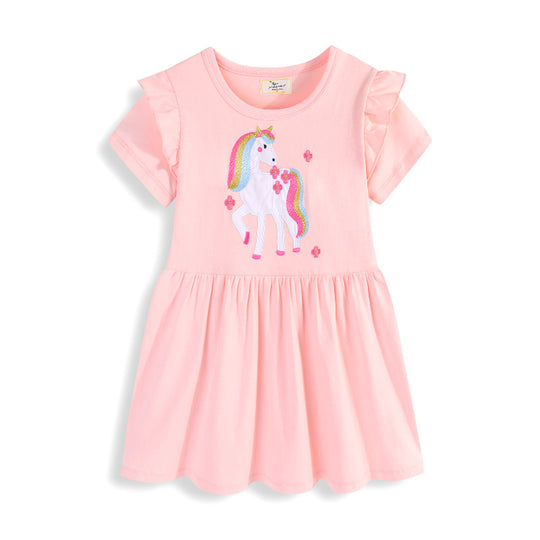 Mädchen Tüllkleid mit niedlichem Einhornmotiv EB