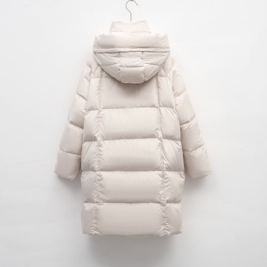 Damen isolierte Winterjacke mit großem Kapuzenkragen und funktionalen Taschen EB