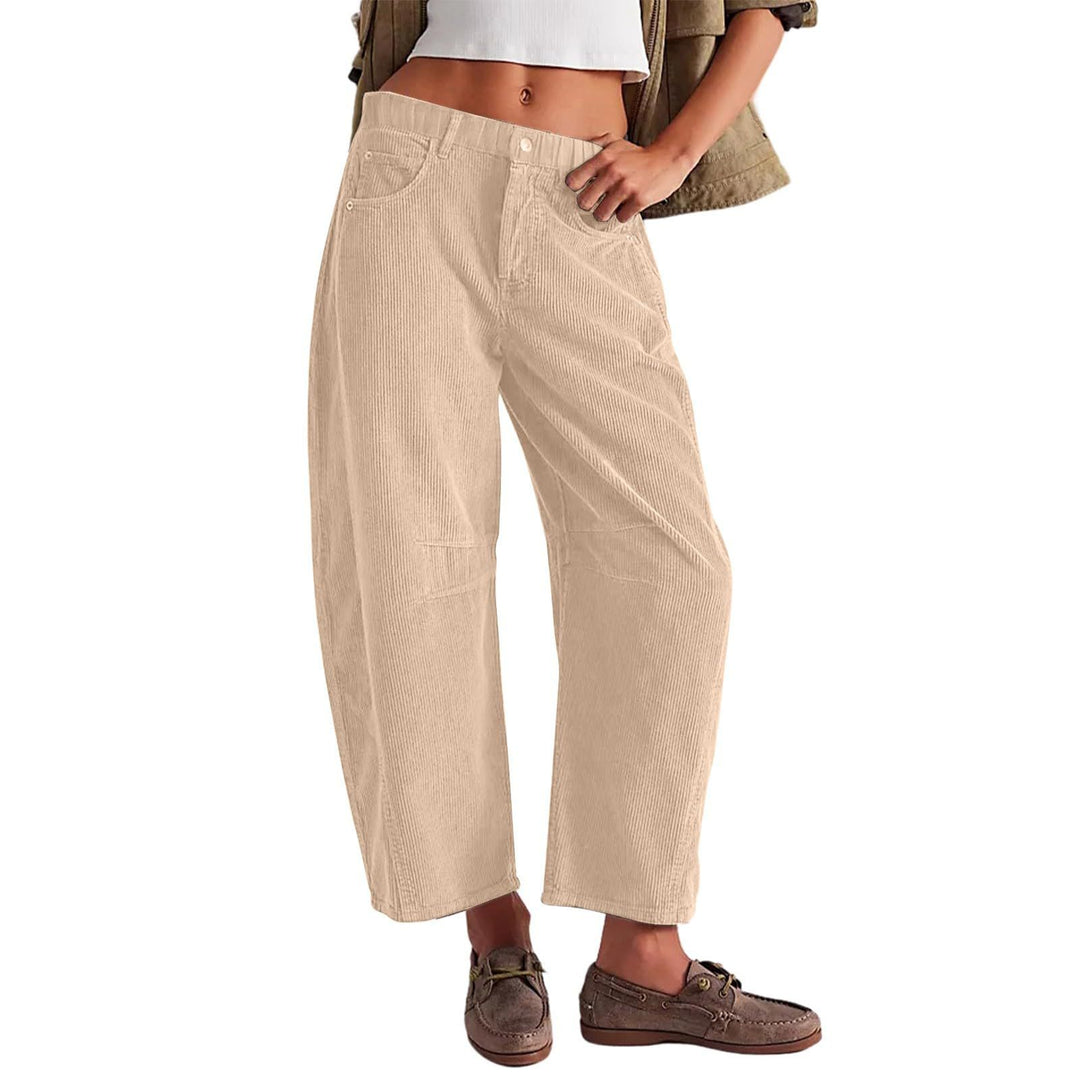 Damen Bequeme und stylische Palazzo-Hosen mit seitlichen Taschen EB