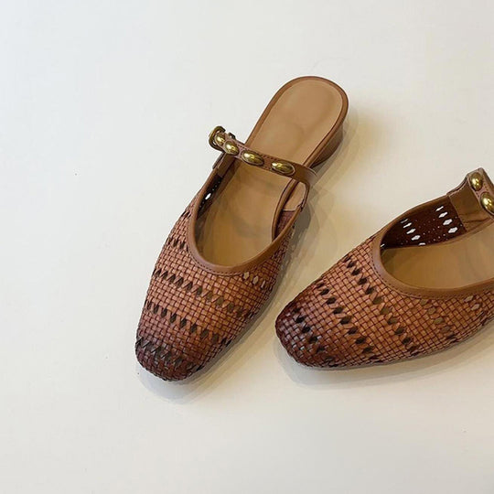 Damen Elegante und atmungsaktive Pantoletten mit modischem Riemchen-Design EB