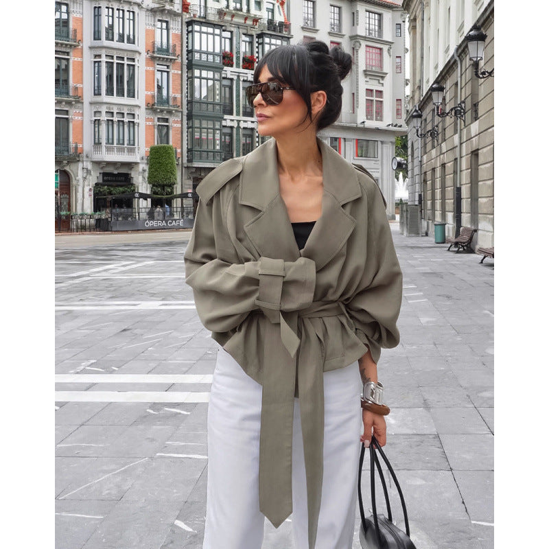 Damen Oversized Trenchcoat mit schickem Gürtel EB