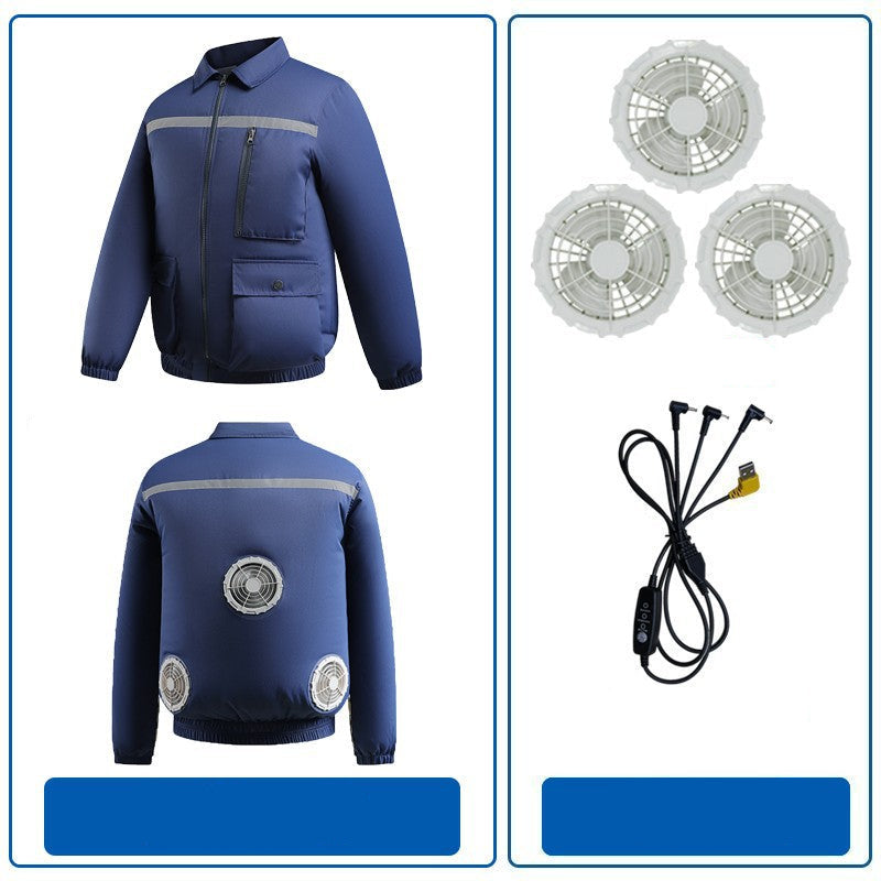 Herren nan belüftete Arbeitsjacke mit integrierten Lüftern, USB-Stromanschluss und reflektierenden Einsätzen EB