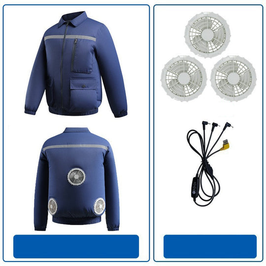 Herren nan belüftete Arbeitsjacke mit integrierten Lüftern, USB-Stromanschluss und reflektierenden Einsätzen EB