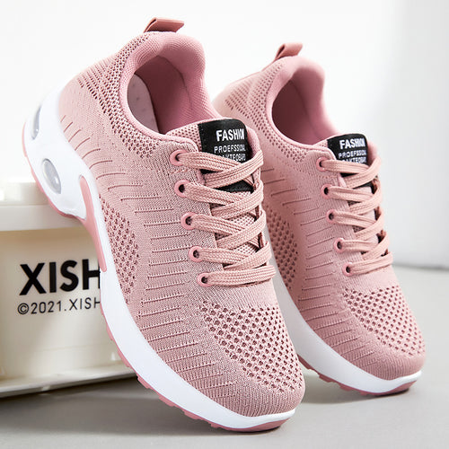 Damen Sportliche Lauf-Sneakers mit atmungsaktiver Mesh-Oberfläche und dämpfender Sohle EB