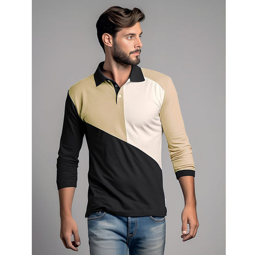 Herren Poloshirt mit modernem Farbblockdesign und komfortablem Schnitt EB