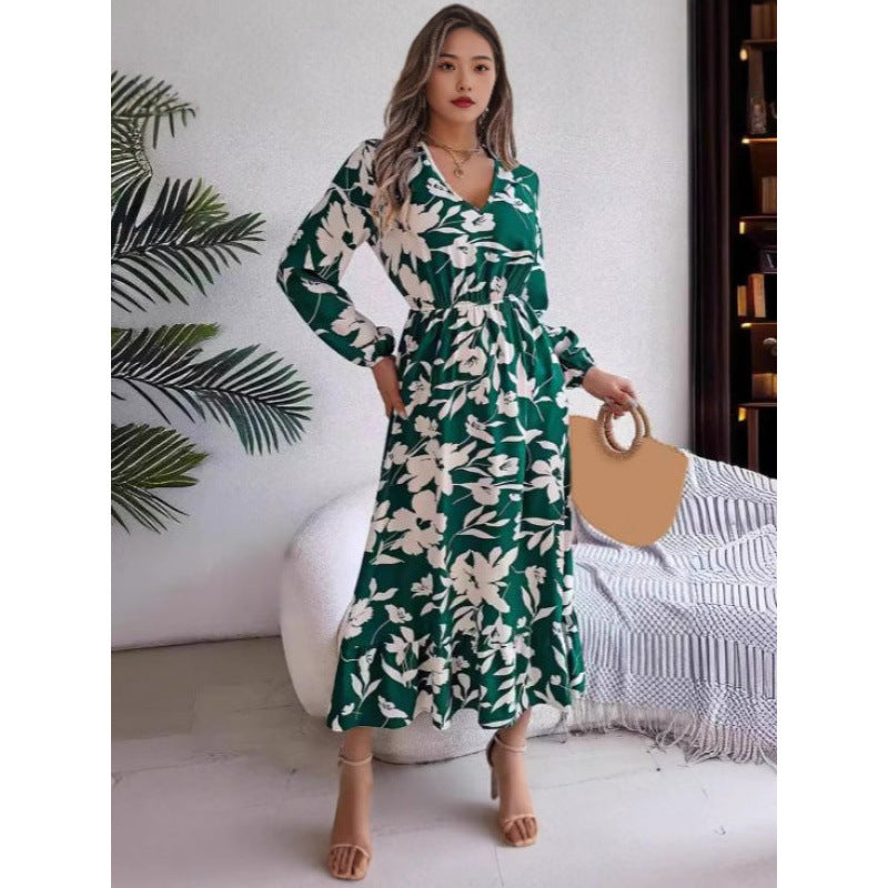 Damen Maxi-Kleid mit blumigem Muster EB