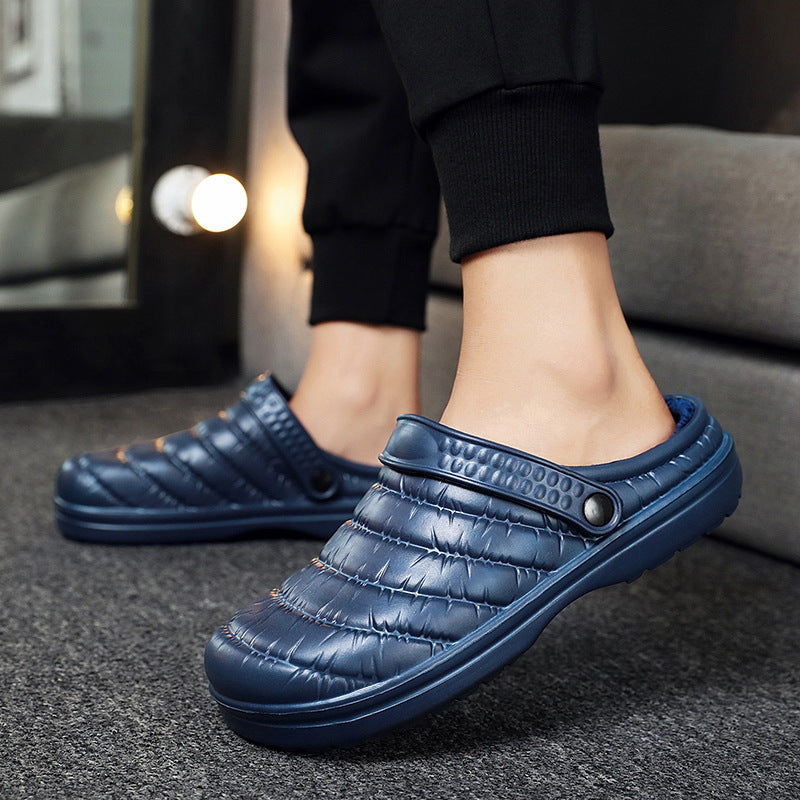 Damen Bequeme Hausschlappen mit isolierender Innenfutter und rutschfester Sohle EB