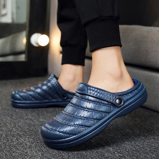 Damen Bequeme Hausschlappen mit isolierender Innenfutter und rutschfester Sohle EB