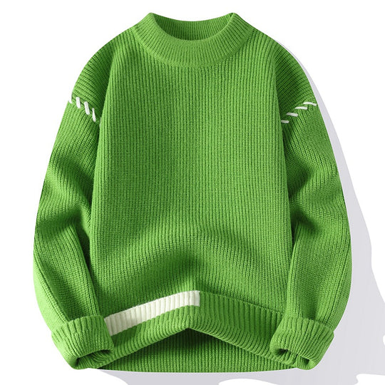 Damen Grober Strickpullover mit innovativem Design und dekorativen Details EB