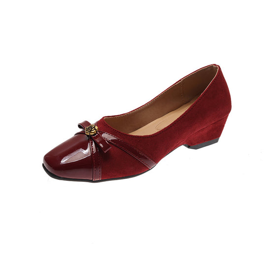 Damen elegante Slingback-Ballerinas mit floralem Dekor und komfortablem Absatz EB