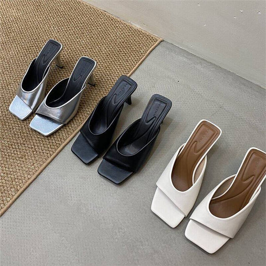Damen elegante Mules mit geschwungenem Design EB