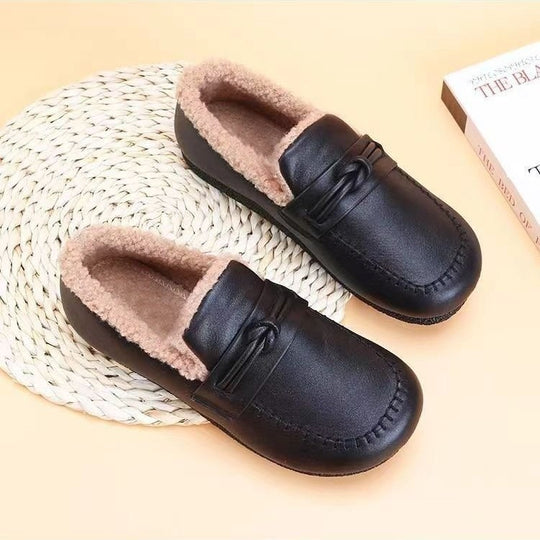 Damen warme Pantoffeln mit bequemen Fleece-Futter und rutschfester Sohle EB