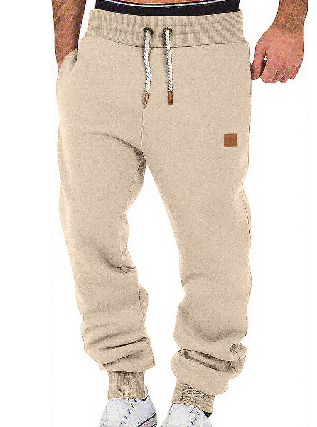 Herren nan komfortable Jogginghose aus hochwertiger Baumwollmischung mit elastischem Bund Kordelzug und Bündchen EB