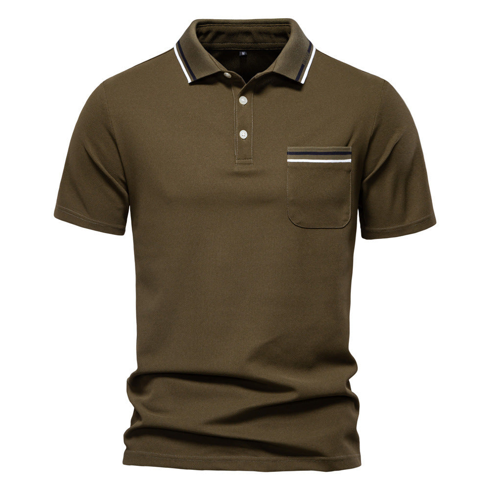 Herren nan modernes Poloshirt mit aufgesetzter Brusttasche und Kontrastbesatz am Polokragen EB