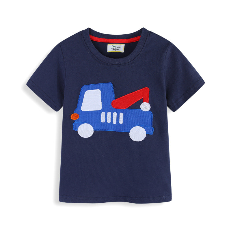 Jungen T-Shirt mit robustem Pionierfahrzeug-Applikation EB