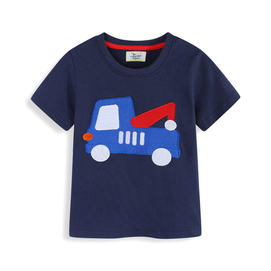 Jungen T-Shirt mit robustem Pionierfahrzeug-Applikation EB