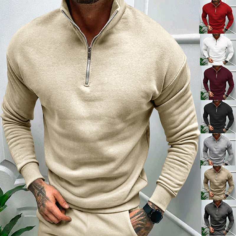 Herren Sweatshirt mit Stehkragen und Reißverschluss EB